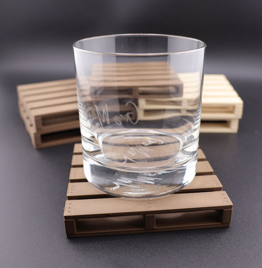 3D Printed Pallet-Style Coasters – Walnut & Maple Look