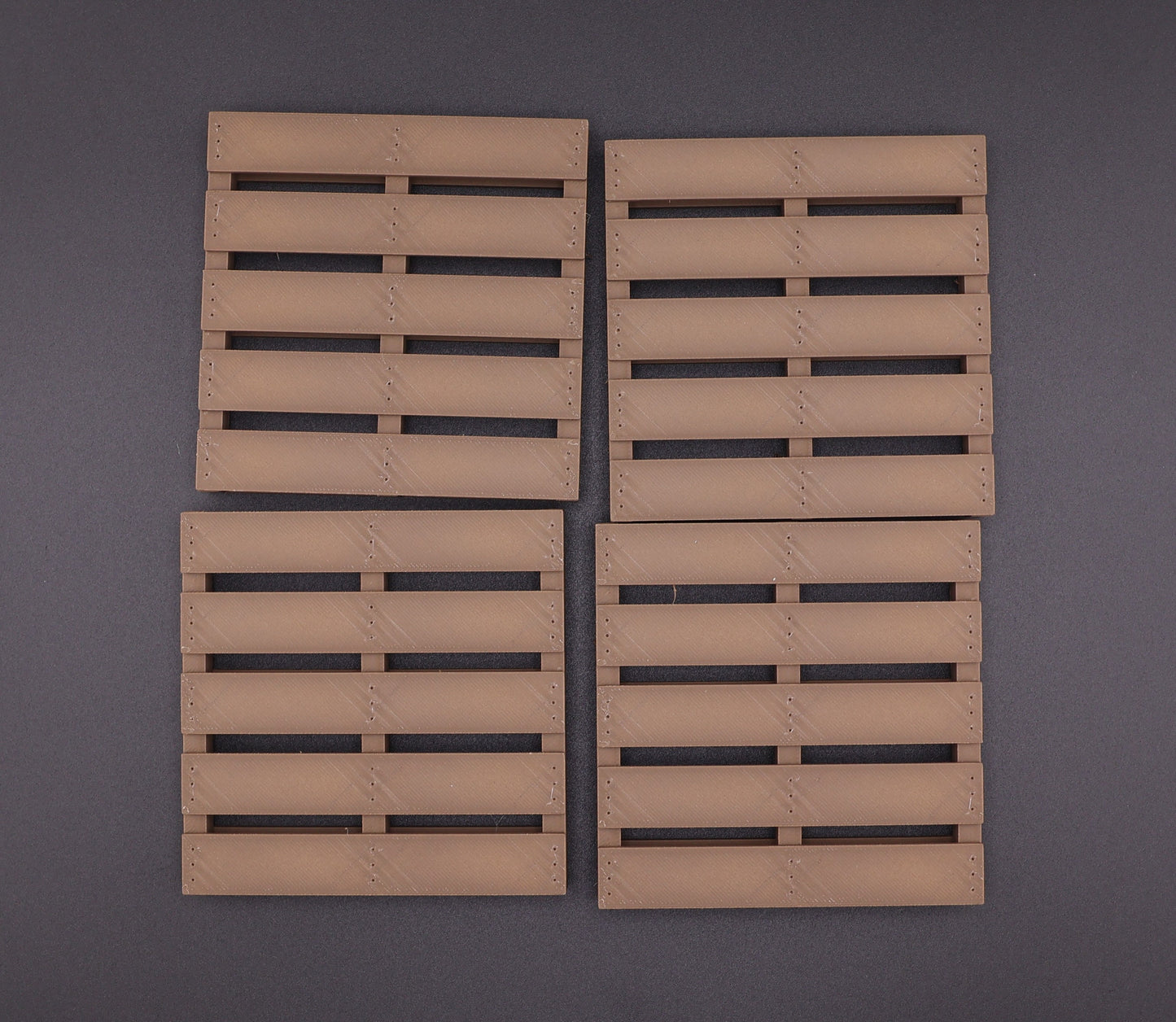 3D Printed Pallet-Style Coasters – Walnut & Maple Look